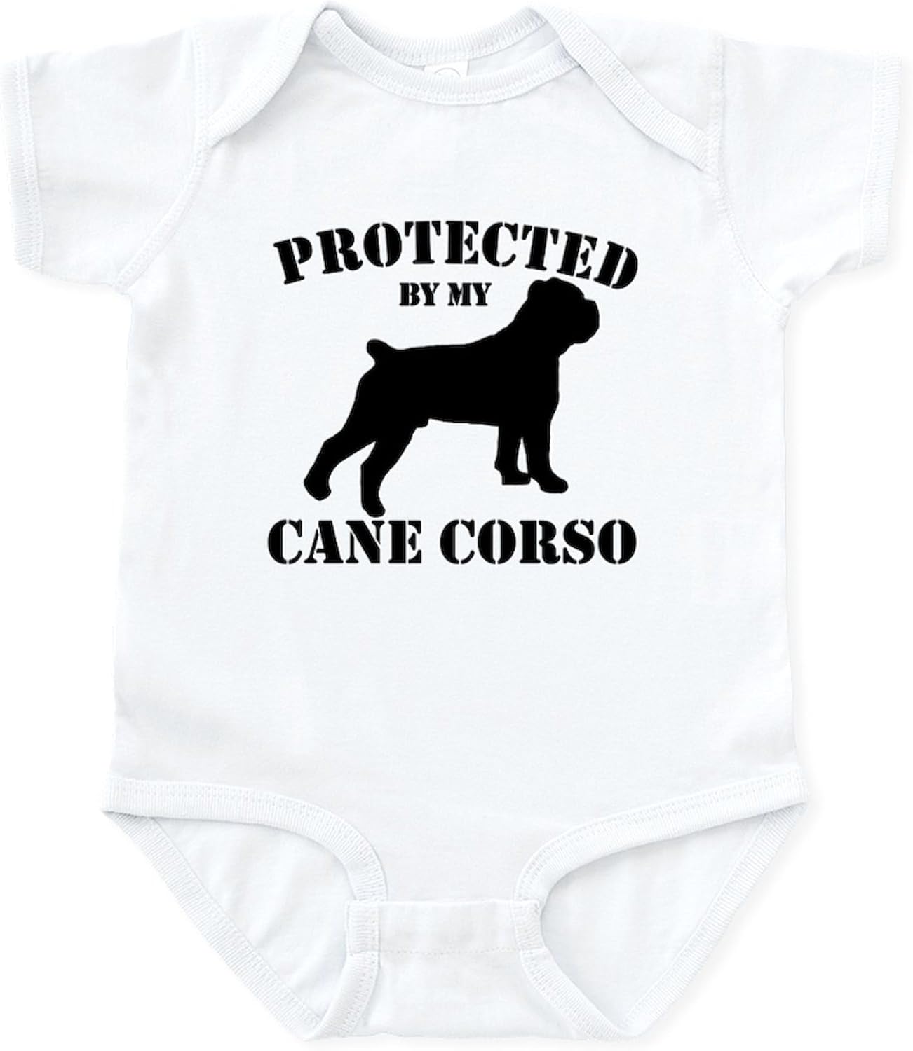 CafePress Protected by My Cane Corso Infant Bodysuit Cute Infant Bodysuit Baby Romper