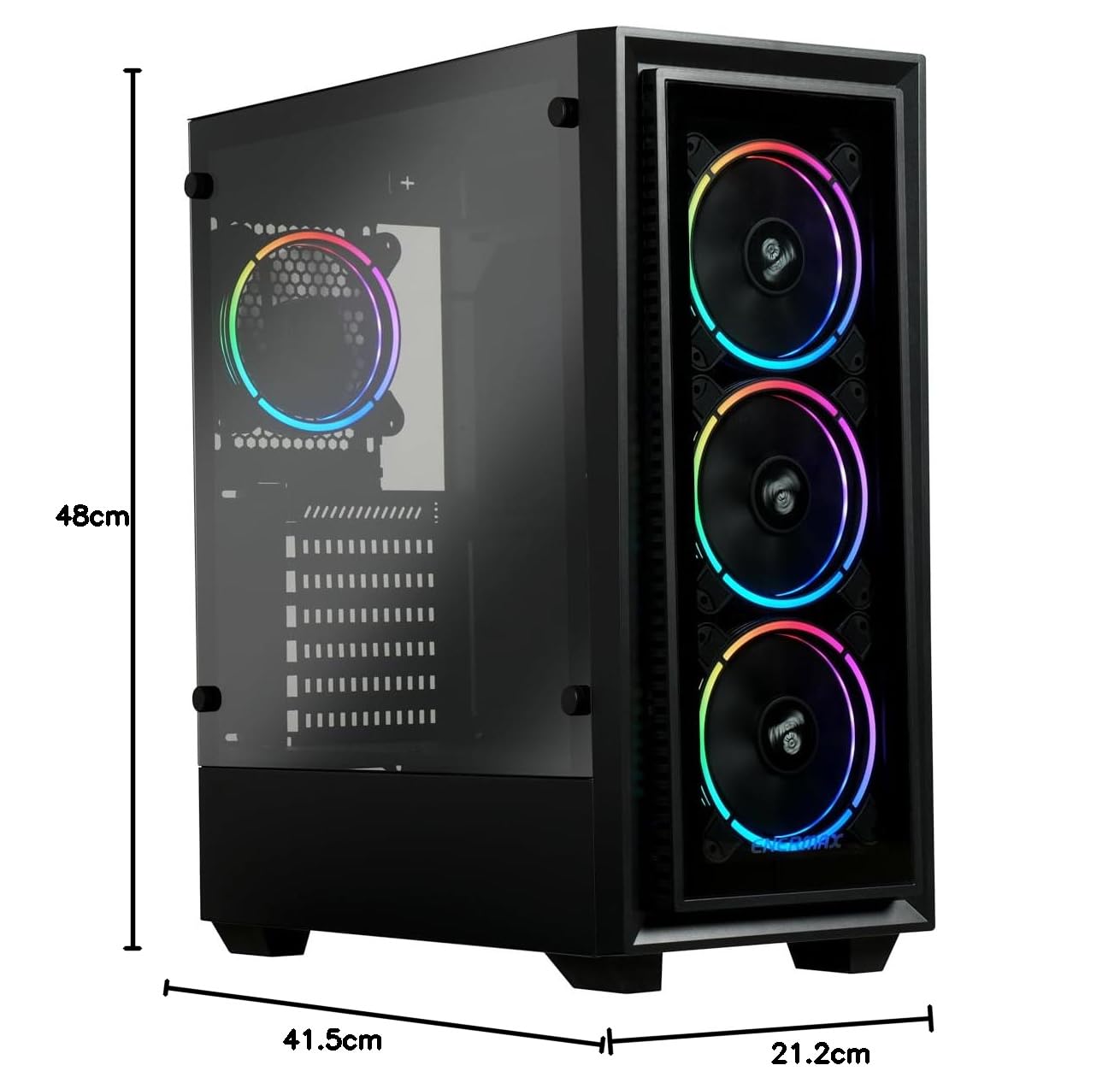 Enermax Starryfort SF30 ARGB Mid Tower Gaming PC Case in vetro temperato, include 4 ventole T.B. RGB A.D ARGB-12 cm PWM - 2 USB 3.0 1 USB 2.0, ECA-SF30-M0BB-ARGB