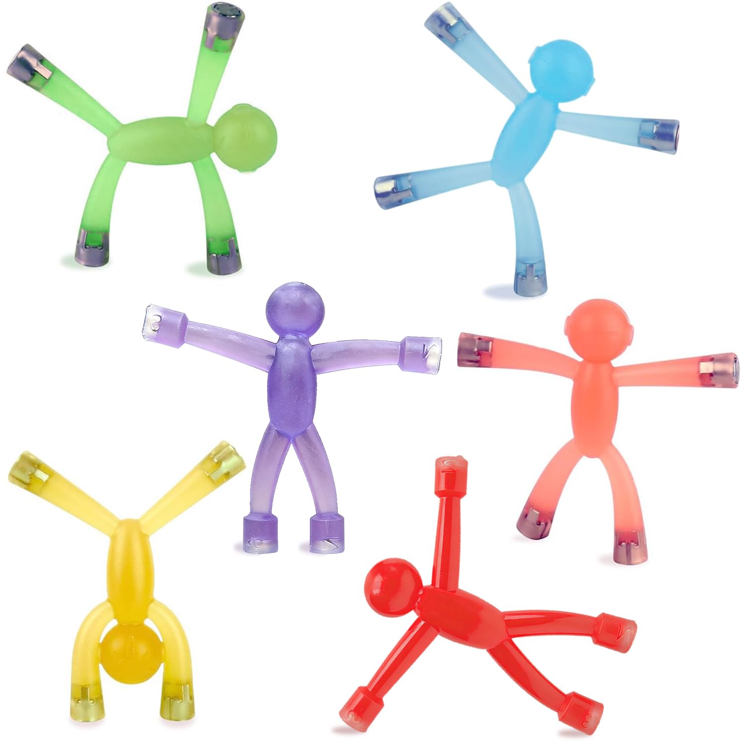 Spiritzohic 6 Pack Magnetic Figure Toys for Kids, Colorful Portable Travel Magnet Figurines, Multi-use STEM Sensory Fidget Toy, Bulk Mini Toys for Classroom Rewards, Birthday Gifts and Party Favors