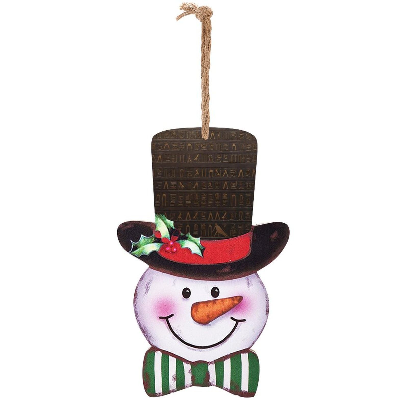 Panneau en bois bonhomme de neige suspendu pour illuminer votre décoration d'intérieur de Noël
