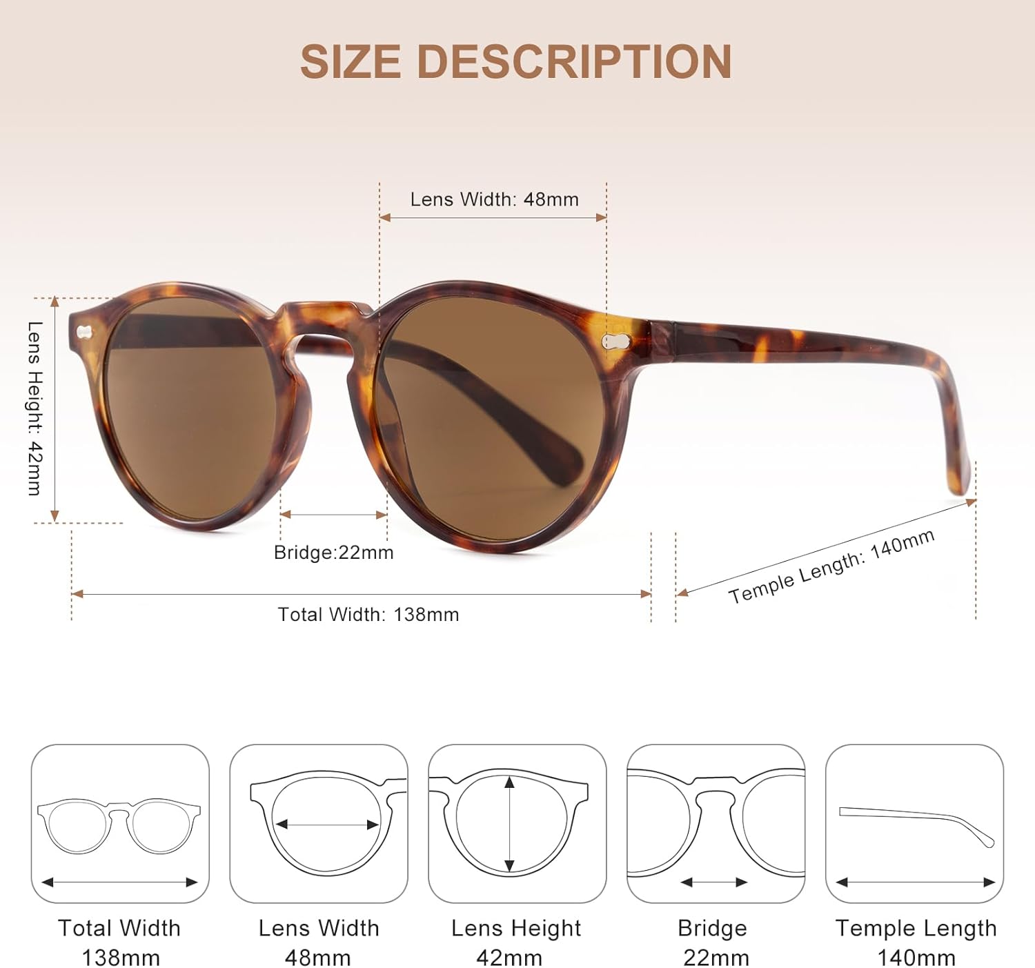 Round Sun Readers for Men & Women, Full Lens Reading Sunglasses with UV400 Protection & Spring Hinge - Image 5