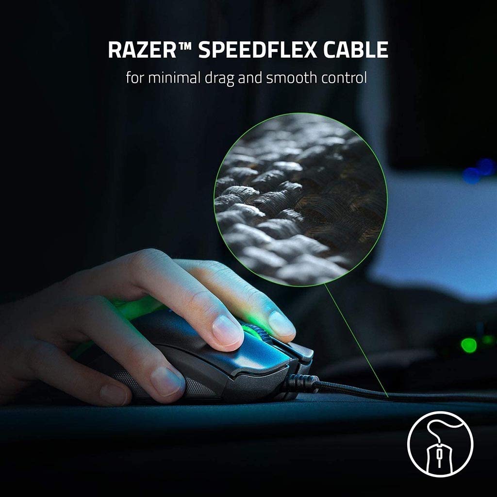 RajoNN Mouse Mouse da Gioco per Computer cablato, sensore Ottico 20K DPI, 8 Pulsanti programmabili, accelerazione 50G, 5 Gruppi di Memoria Integrata, Mouse RGB per PC Laptop Windows