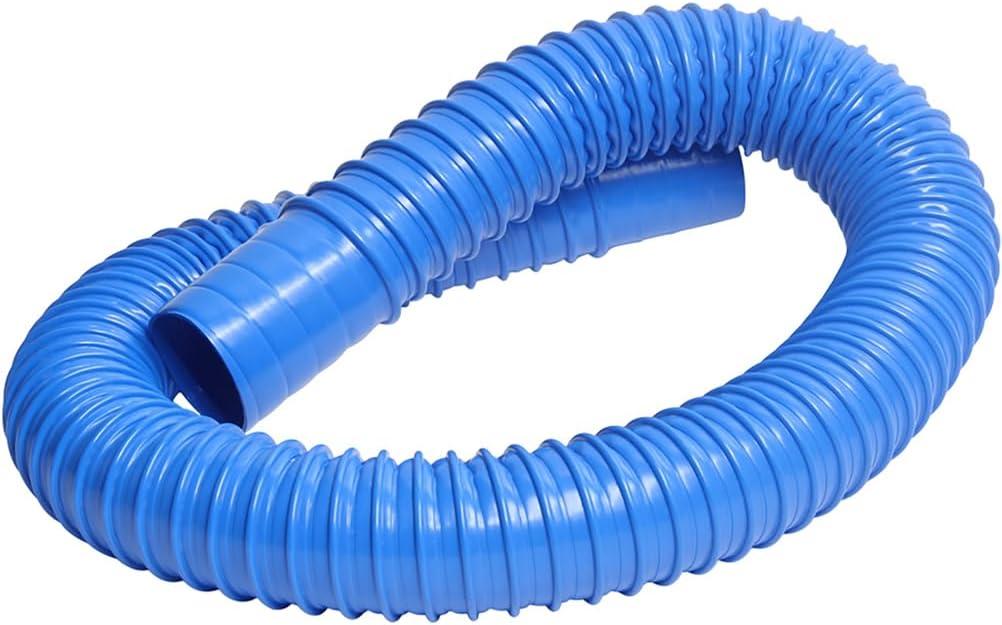 Flexible Blue PVC Rubber Dust Collection Hose, 1.5M Length, Corrugated Ventilation Duct, Stretchable Vacuum Hose Connector, Inner Diameter 30mm-80mm,50mm