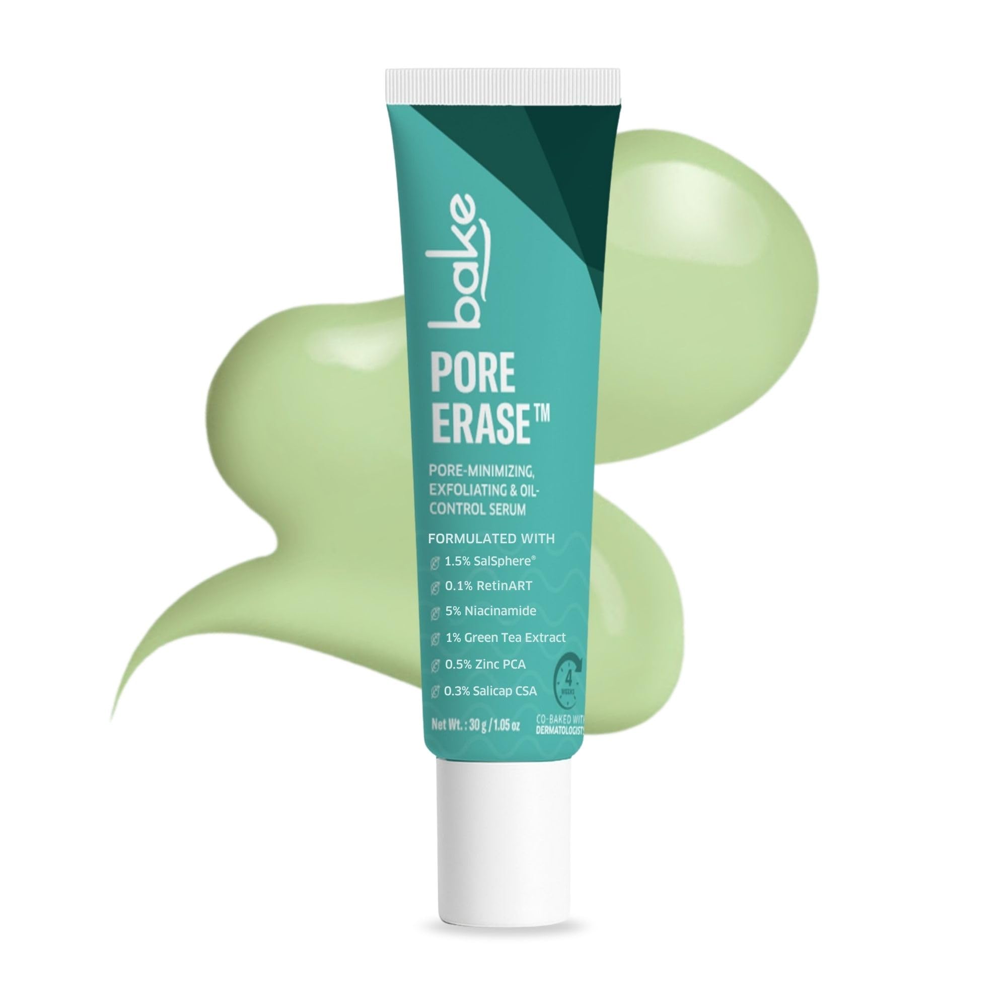 Bake Pore Erase 4% Glycolic Acid Serum Cream (30g) | 5% Niacinamide + 1.5% Salicylic Acid | Controls Oil, Unclogs Pores & Refines Skin Texture | Pore Minimizing Face Serum | For Oily & Acne-Prone Skin | For Men & Women-image-34