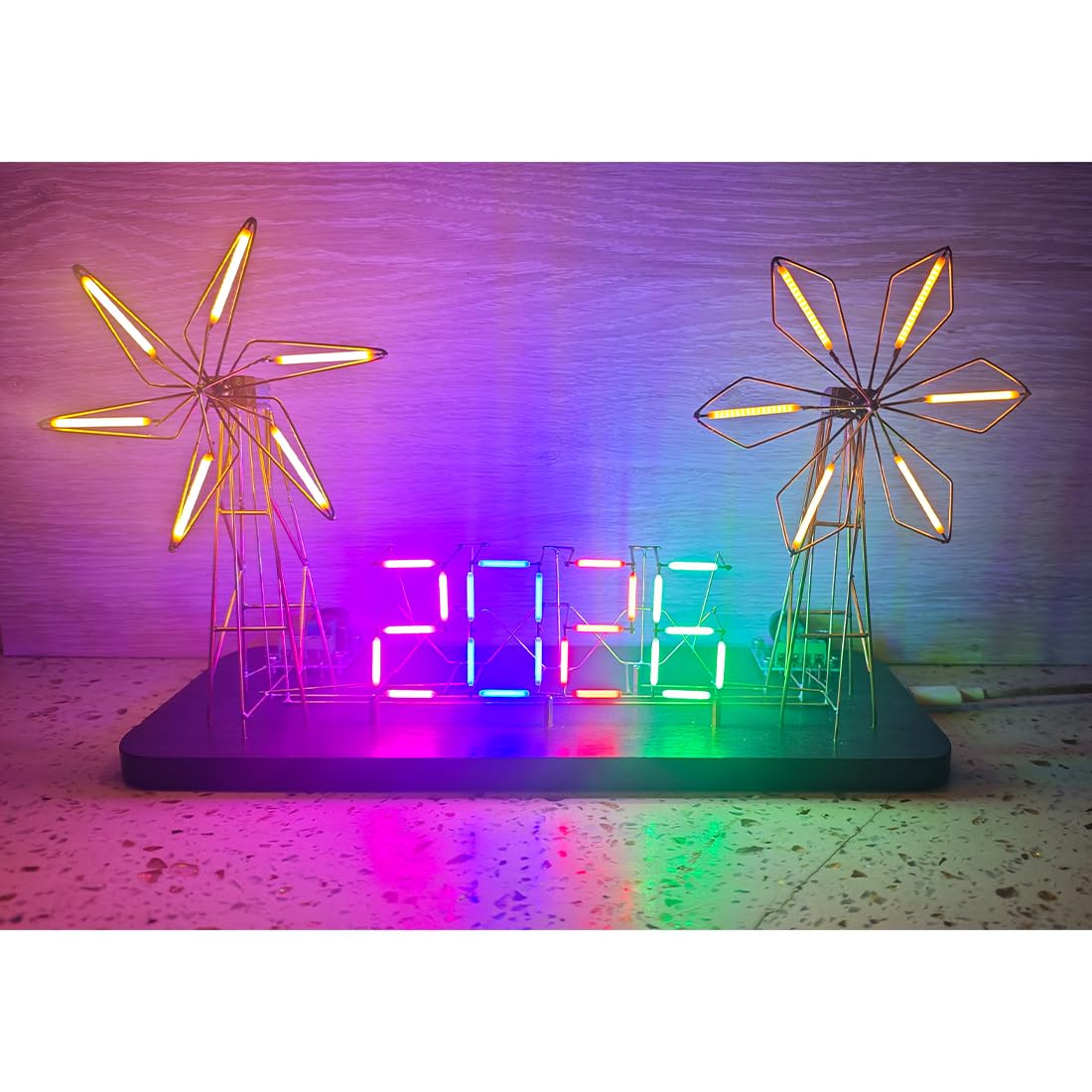 DIY-Bausatz für eine digitale Windmühle Metalldraht doppeltem Windmühlen