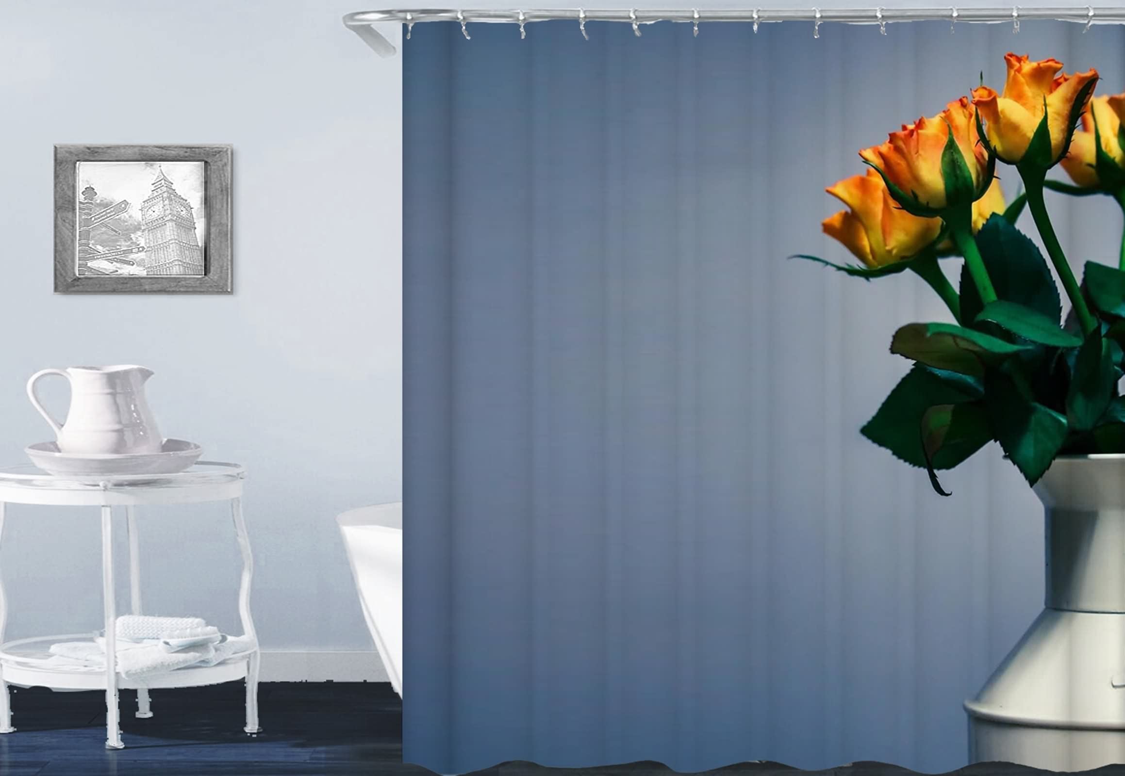 Rideau de douche motif fleur rose KnSam pour une ambiance spa zen
