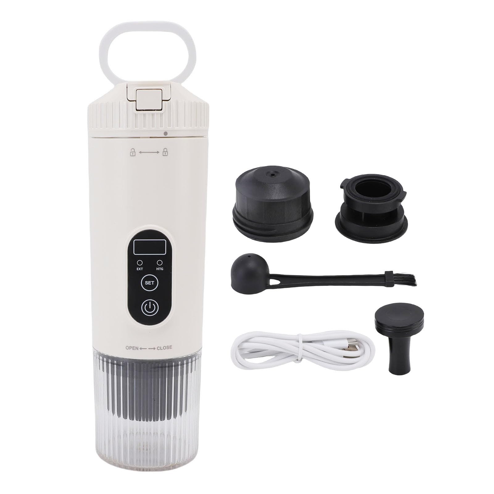 Naroote Cafetera Portátil, Cafetera Eléctrica Espresso, Cafeteras A Presión De 21 Bares con Carga Tipo C, Ideal para Cápsulas DolceGusto Café Molido, Viajes Camping Oficina (WHITE)