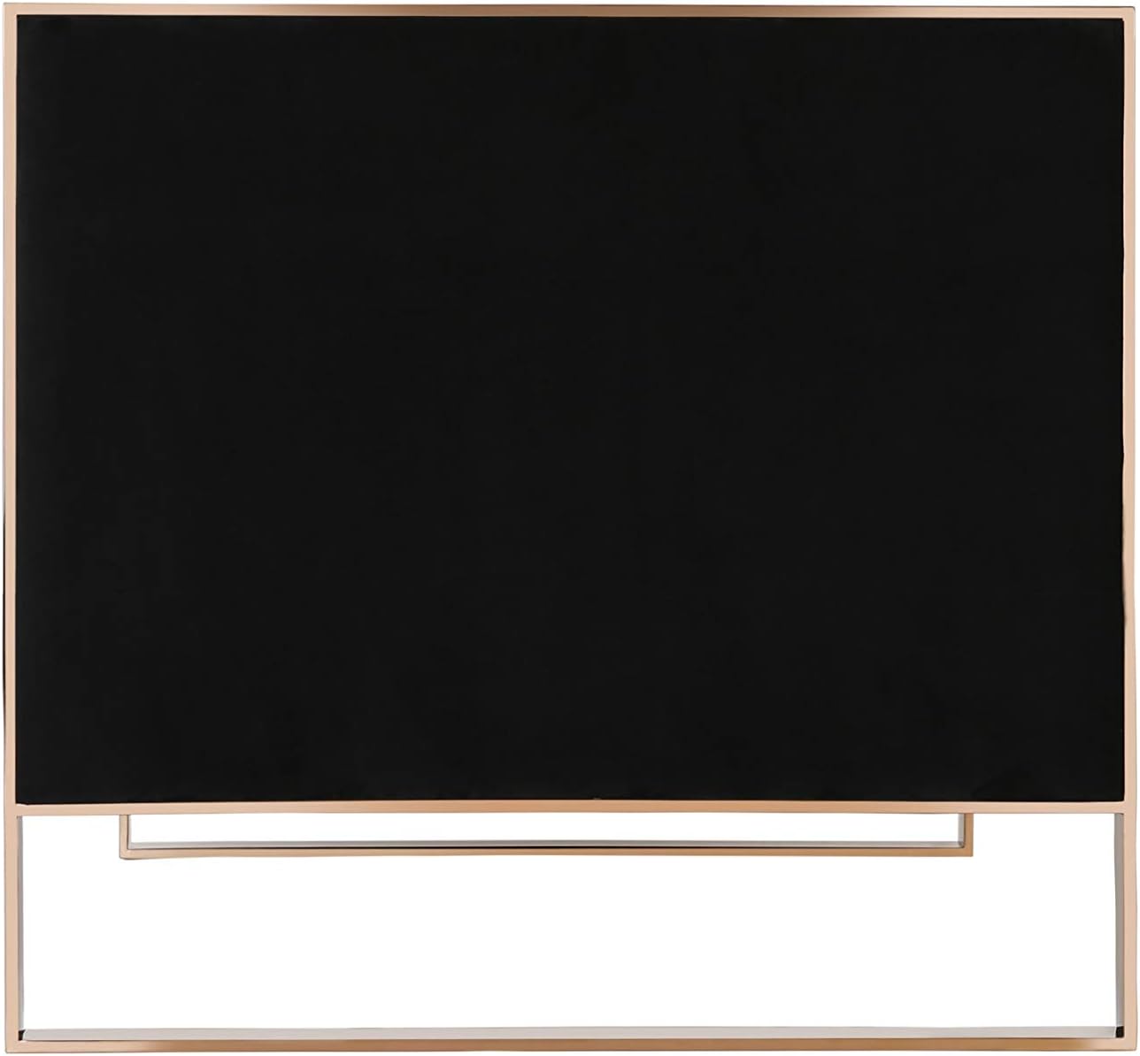 Manhattan Comfort Trillium Velvet 57" Velvet Loveseat for Living Room, High-Density Foam, Vertical Channeling, Gold Stainless Steel Frame, No Assembly Required, Set of 1, Black