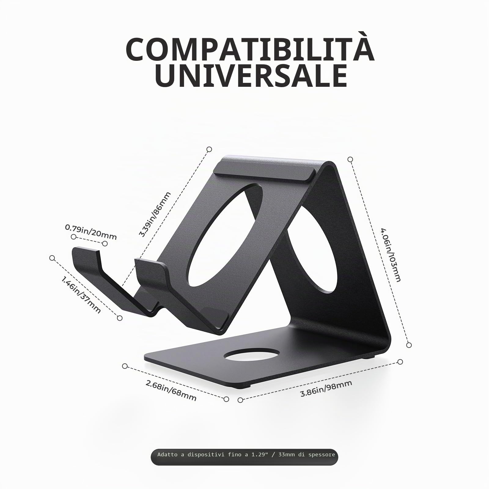 Supporto da Scrivania per ROG Xbox Ally X/ROG Xbox Ally/PS Portal/Steam Deck/MSI Claw/Switch 2/Legion Go,Base Staffa da Scrivania in Metallo per Console Portatile da Gioco Handheld,Nero