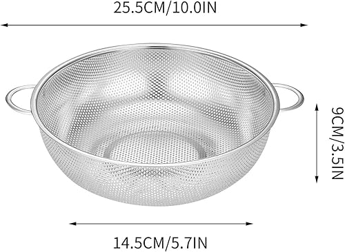 Miniatura 4 de Colador microporoso de acero inoxidable, colador de lavadero, colador de malla fina para lavar verduras, frutas, frijoles y pasta, cesta de drenaje
