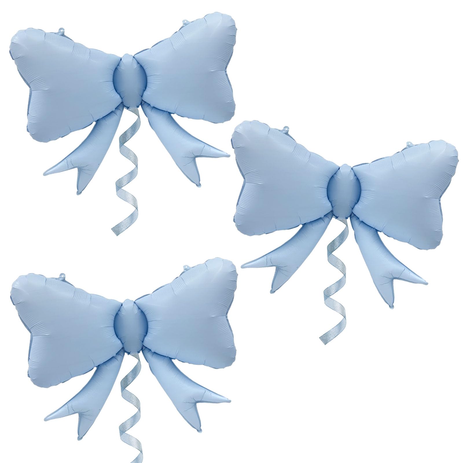 3 Pcs Bow Big Balloon Macaron Blue Bow Theme Birthday Party Baby Shower Girl Party Decoration Suppli