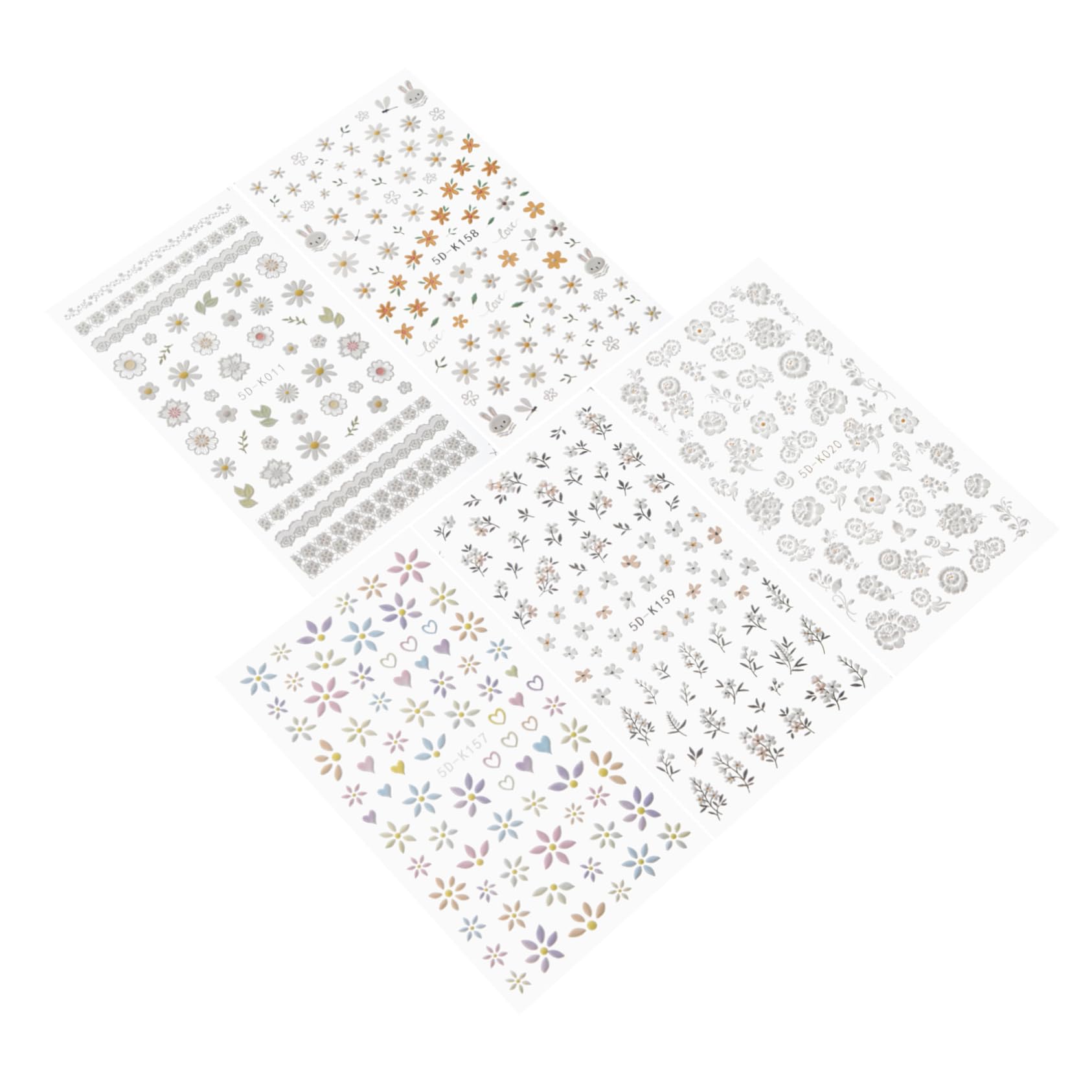 Healeved 15hojas Pegatinas Autoadhesivas Para Uñas Diseño Floral Calcomanías De Arte Para Uñas Decoración Fácil Aplicación Para Manicura Personalizada