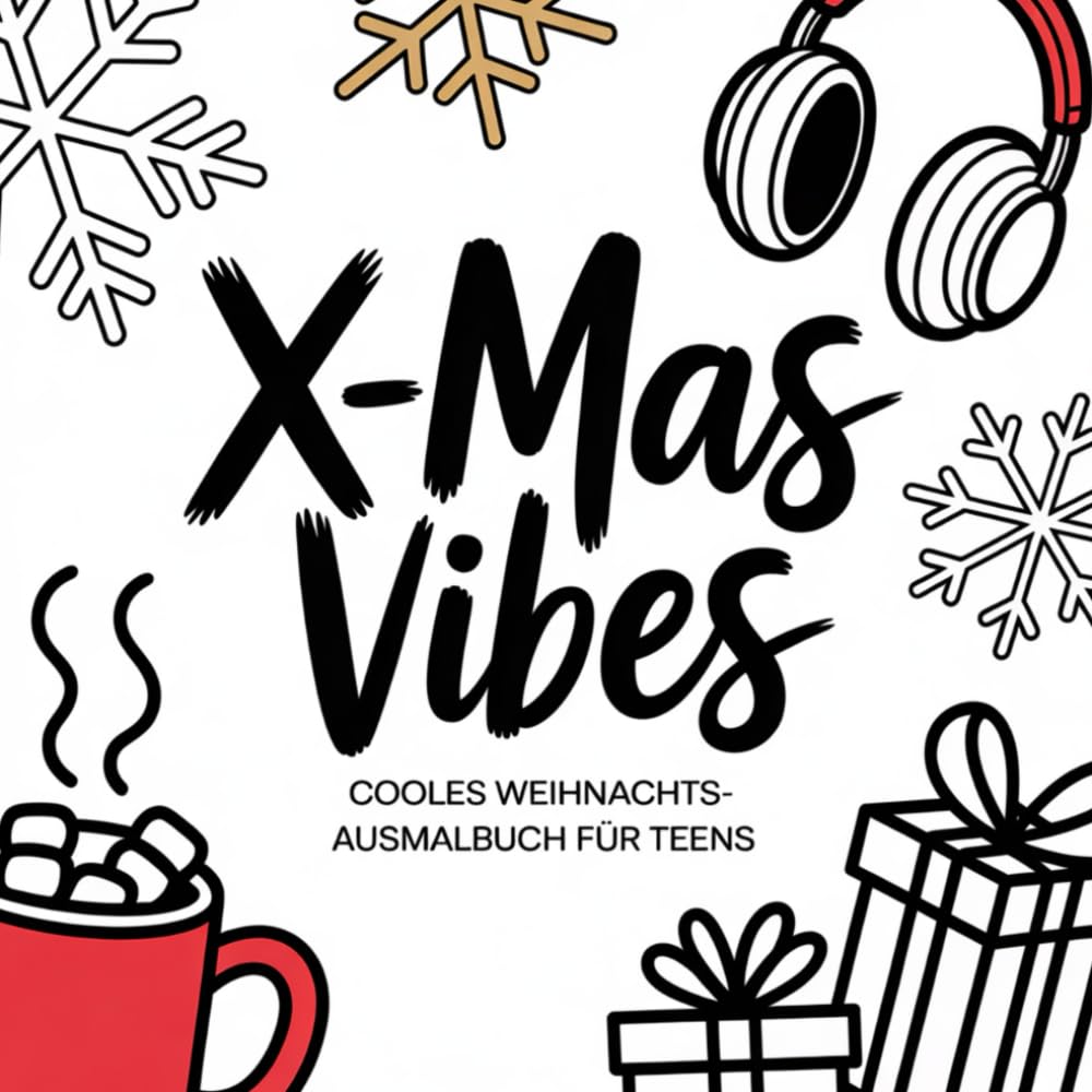 X-Mas Vibes: Cooles Weihnachts-Ausmalbuch für Teens