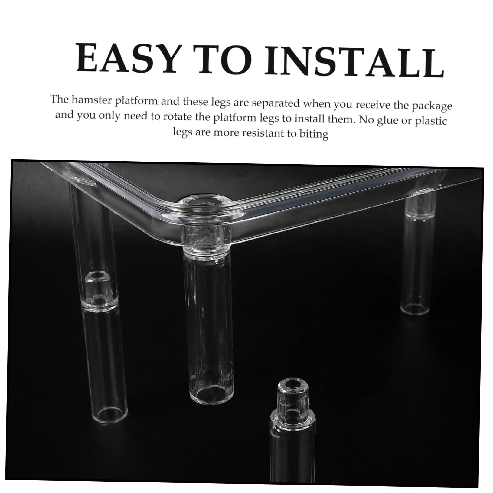 Mikikit 1 Set Delicate Hamster Platform Transparent Decorative Bed for Hamster Cage Climbing and Resting Space for Pets for DIY Playground and Accessories