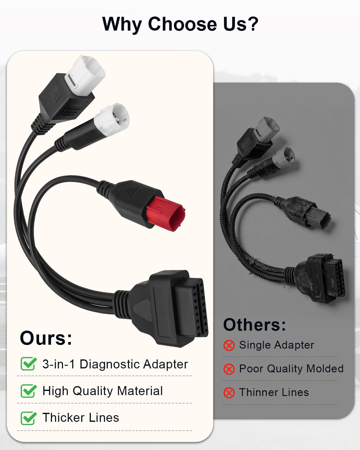 Kabel diagnostyczny OBD2 pasuje do motocykla Yamaha Kline Euro5 16-pinowy na 3-pinowy 4-pinowy 6-pinowy OBD2 3 w 1 adapter diagnostyczny