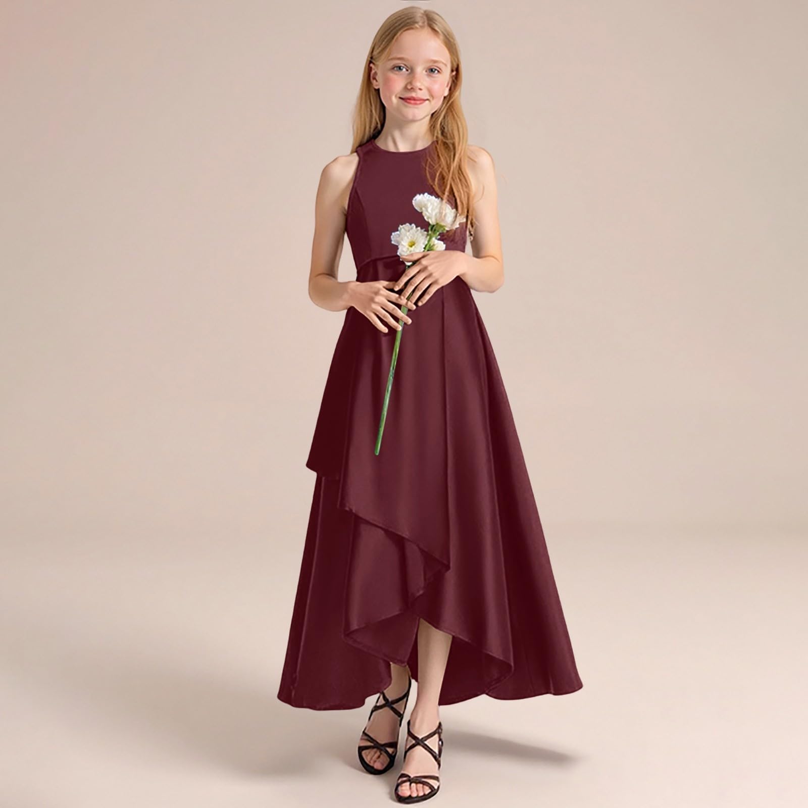 Mädchen Abendkleider Partykleid für Konzertaufführung Festzug Elegantes ärmelloses Sommerkleid für von Kleinkindern bis Teenager #183