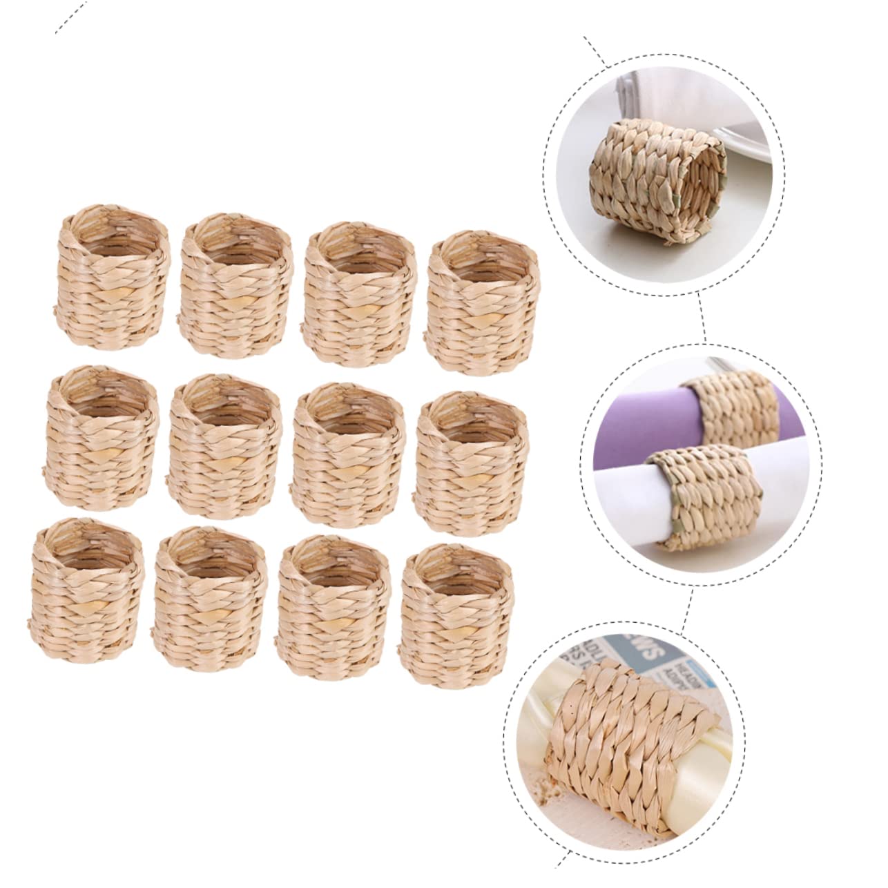 Amosfun Lot De 2 Serviettes en Jute Décoratives Style Pastoral pour Table À Manger 12 Pièces X 2