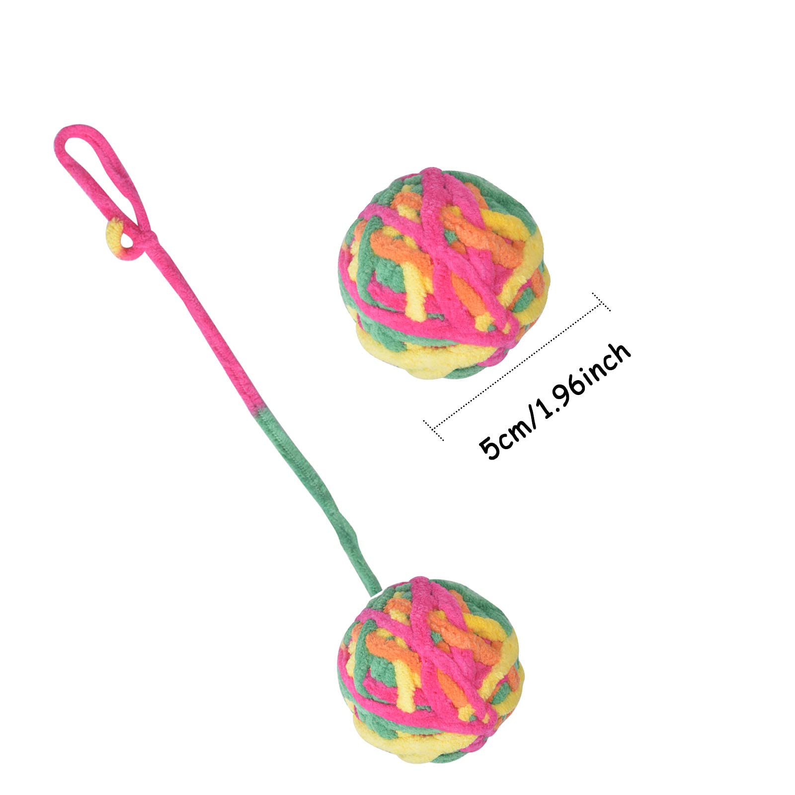 3 Stück Katzenspielzeug Wollball Lustige Katzenglocke Ball Bunte Wollgarnbälle mit Seil Haustier Katze Kaukugel Kratzspielzeug für Katzen Kätzchen Haustier Interaktives Spielspielzeug