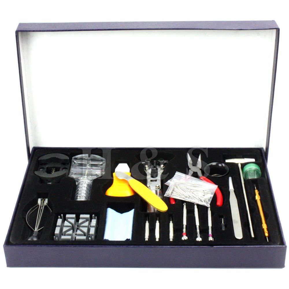 155Pcs Montre Réparation Trousse D'Outils Montre Ouvre-Porte Dévisseuse Pince À Épiler Horloger Précision Set
