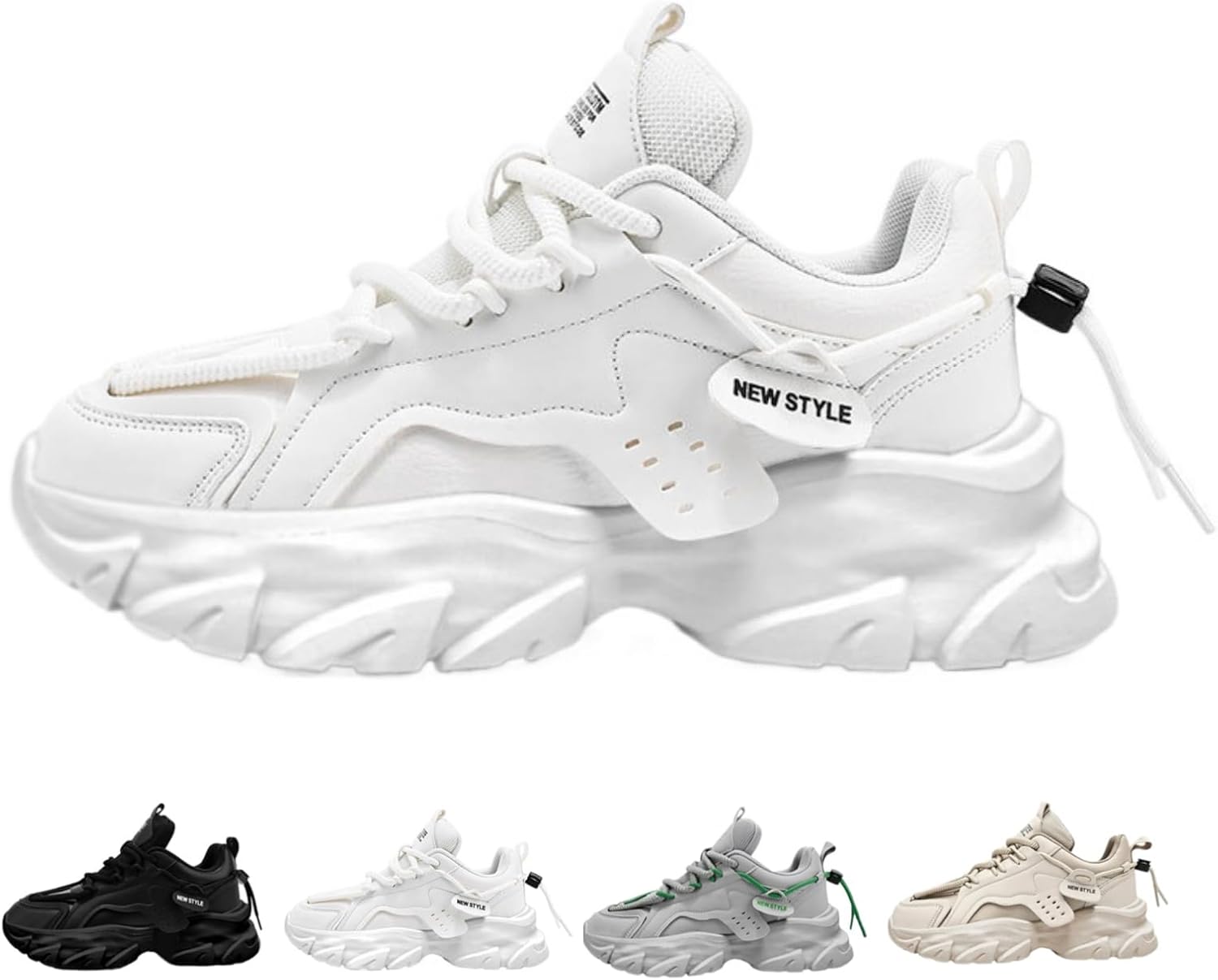 Men's Retro Chunky Sneakers - Comfortable Non Slip Design