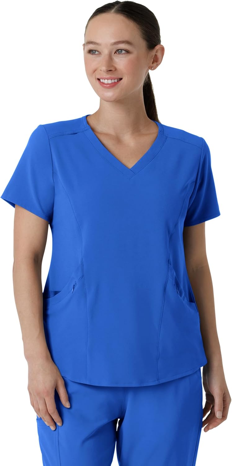 WonderWink womens Renew Women's V-neck Top Medical Scrubs, Royal, Large US