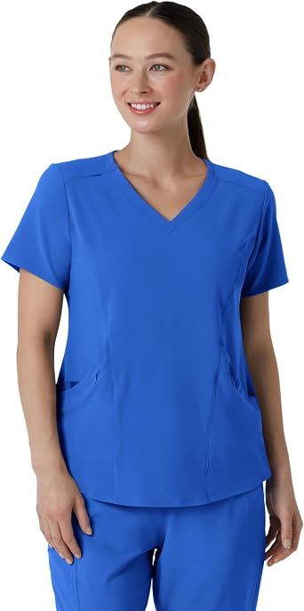 WonderWink womens Renew Womens V-neck Top Medical Scrubs, Royal, Large US