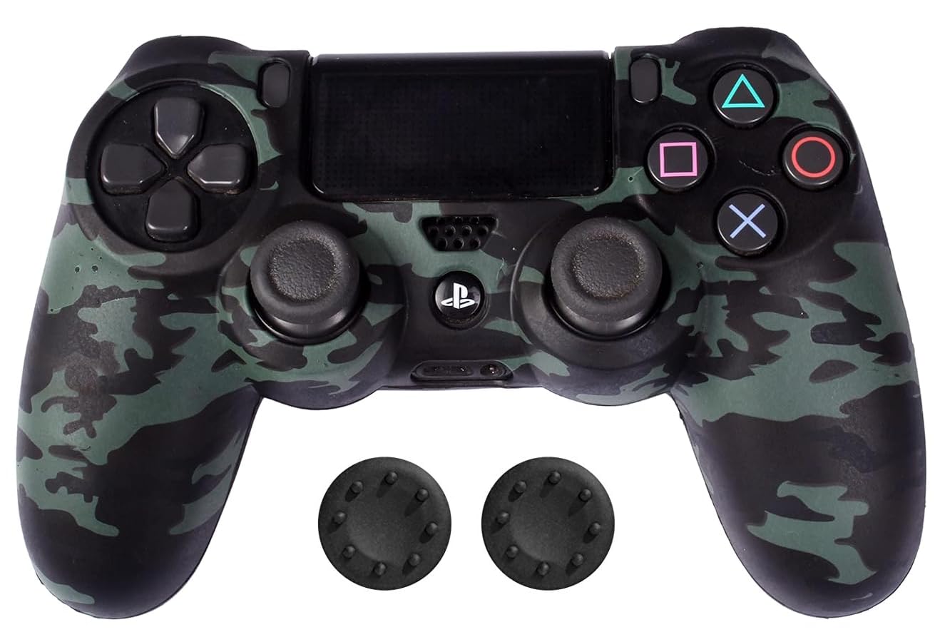 TCOS TECH PS4 Controller Silicone Cover Ultra Grip Anti Slip Protective Case Sleeve for PS4 Controller + 2 Thumb Grips - Camo Dark Green (B07XB83RTM) Amazon Price History, Amazon Price Tracker