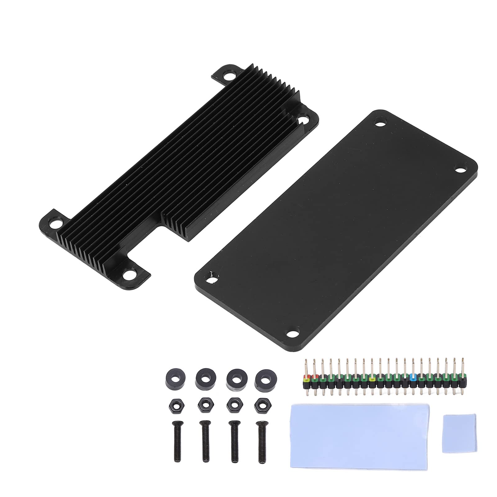 Protective Shell for Raspberry Pi, Protective Case, Housing Enclosure Case Quick Cooling Protective Shell for Raspberry Pi Zero 2W, Single, Hardware (Black Shell Colourful Pin