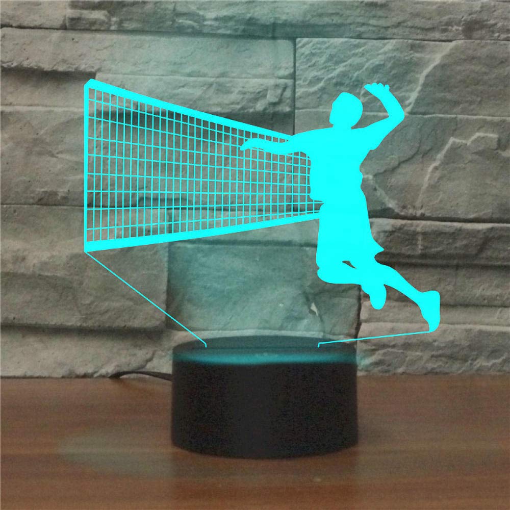 Luce Notturna 3D A Forma Di Pallavolo Con Telecomando E 16 Colori - Lampada LED Acrilica Per Bambini, Regalo Compleanno - 5
