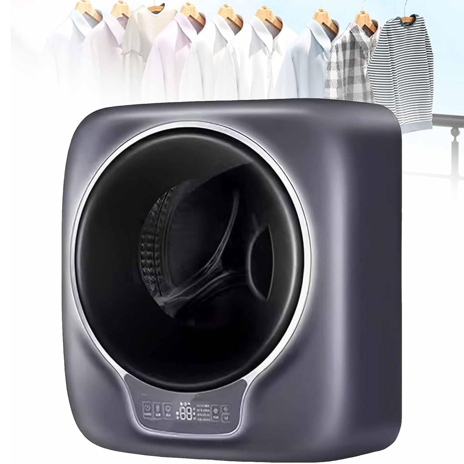 Lavatrice a tamburo a parete, mini lavatrice completamente automatica da 3 kg, con pannello di controllo ＆ APP, lavaggio ad alta temperatura/basso rumore, per appartamenti, viaggi, dormitori