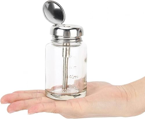 Miniatura 7 de Bomba removedor de esmalte de uñas, dispensador de líquido de empuje hacia abajo, vidrio de alcohol, contenedor de bombeo de mano con cerradura