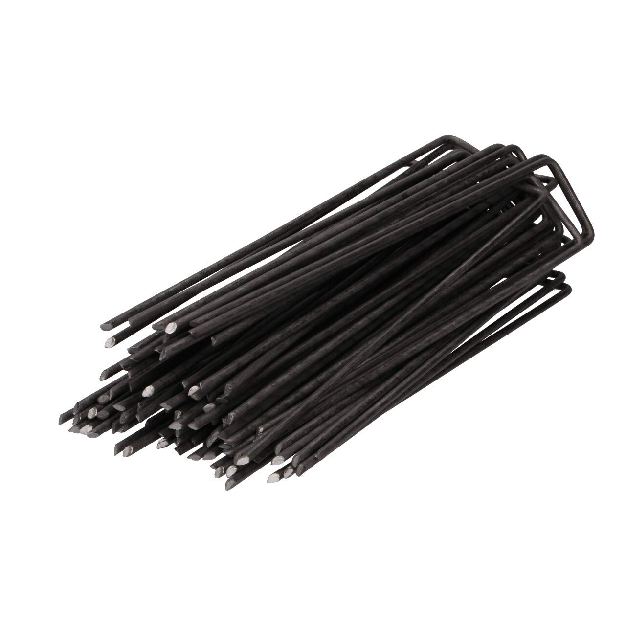GARDENIX IronPEG Lot De 100 Piquets D'ancrage Galvanisés Anti-rouille En Fil D'acier 150 X 30 Mm – 3 Mm Pour Sécuriser Les Toiles Anti-mauvaises Herbes, Filets, Bâches De Sol, Grillage