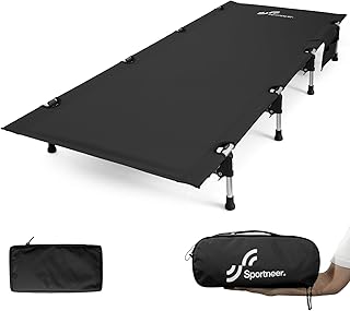 Sportneer Camping Bed 190×70cm, Portable Aluminum Camp Bed for Adults Support 150kg for Camping Touring Traveling Tents