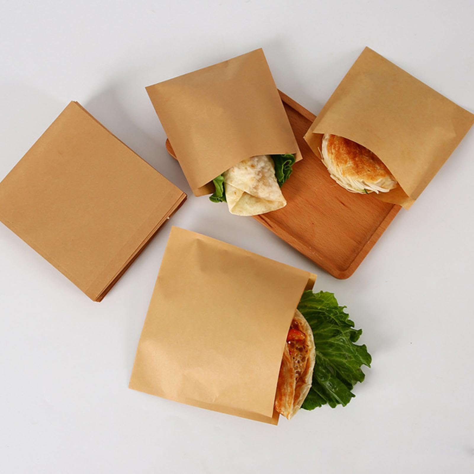 Bolsas de papel para alimentos 600 Piezas Envoltorios Resistentes A La | Bolsas Papel Para Panadería En El Hogar, La Cocina, Almuerzo, Picnic, Camping, Escuela, Trabajo Y