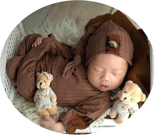 Miniatura 1 de Moda recién nacido niños niñas bebé sesión de fotos accesorios trajes ganchillo ropa sombrero de cola larga pantalones accesorios de fotografía