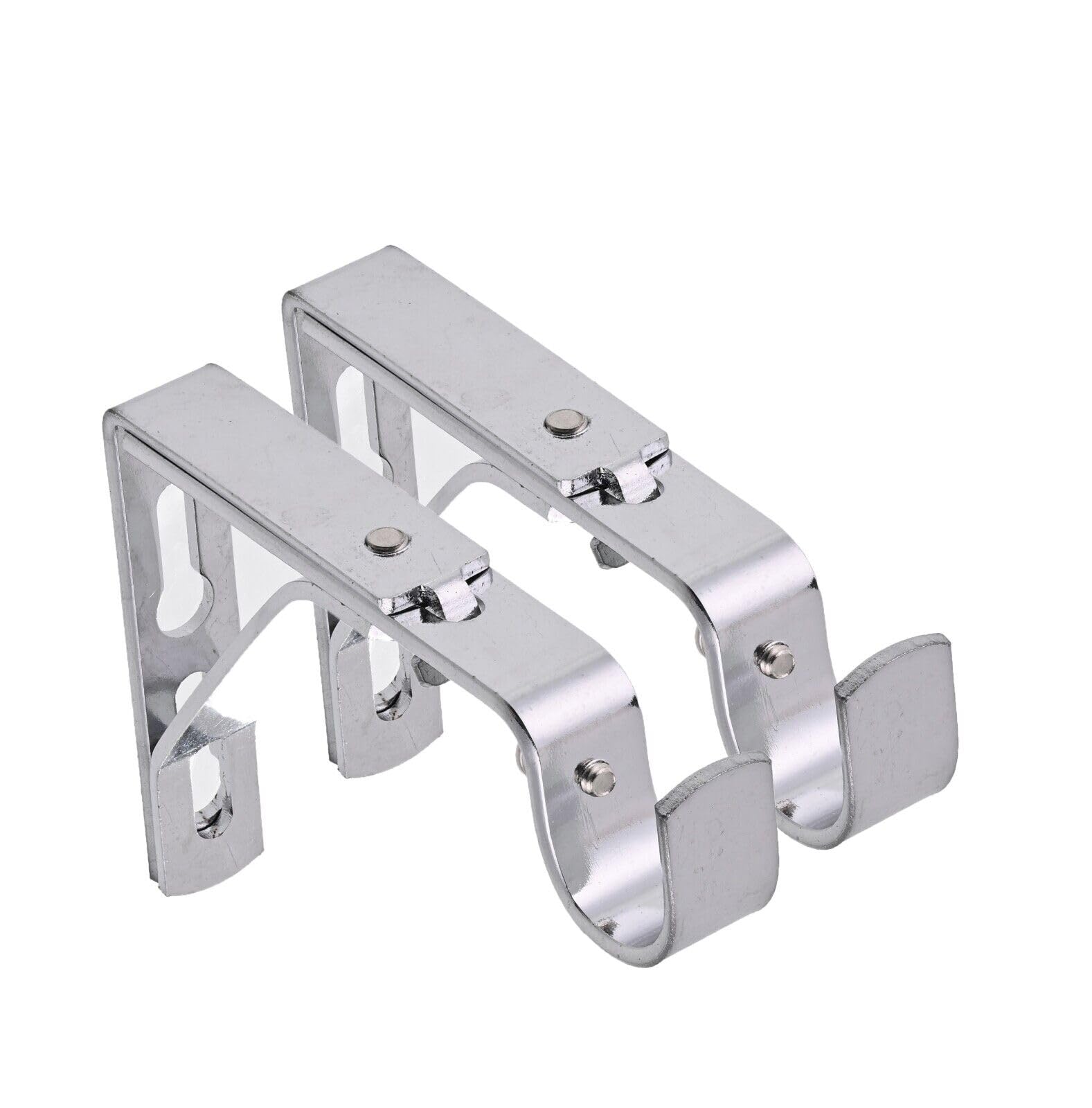 Lister Cartwright Chrome(Extendable Bracket) 19Mm Curtain Pole Brackets With Adjustable Screws Metal Finish (Pack Of 2)