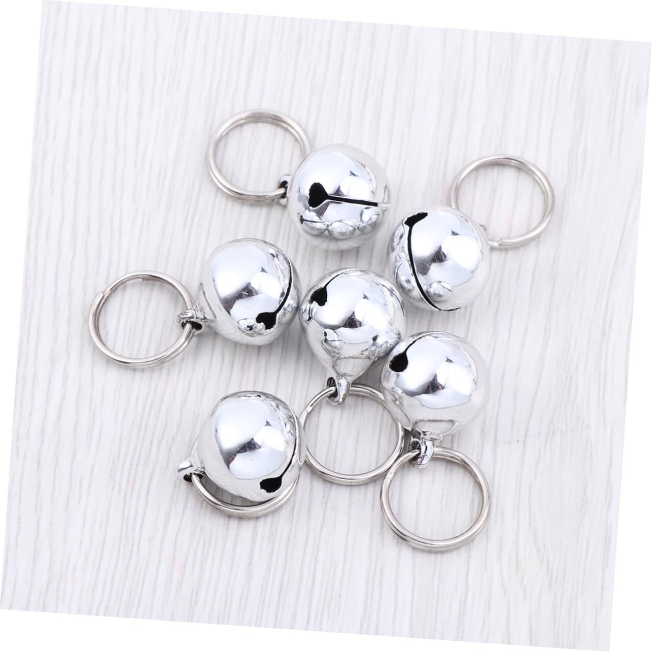 Sosoport 12pcs Metal Pet Bells Necklace Accessories for Cat and Dog Open Design Quick Release Buckle