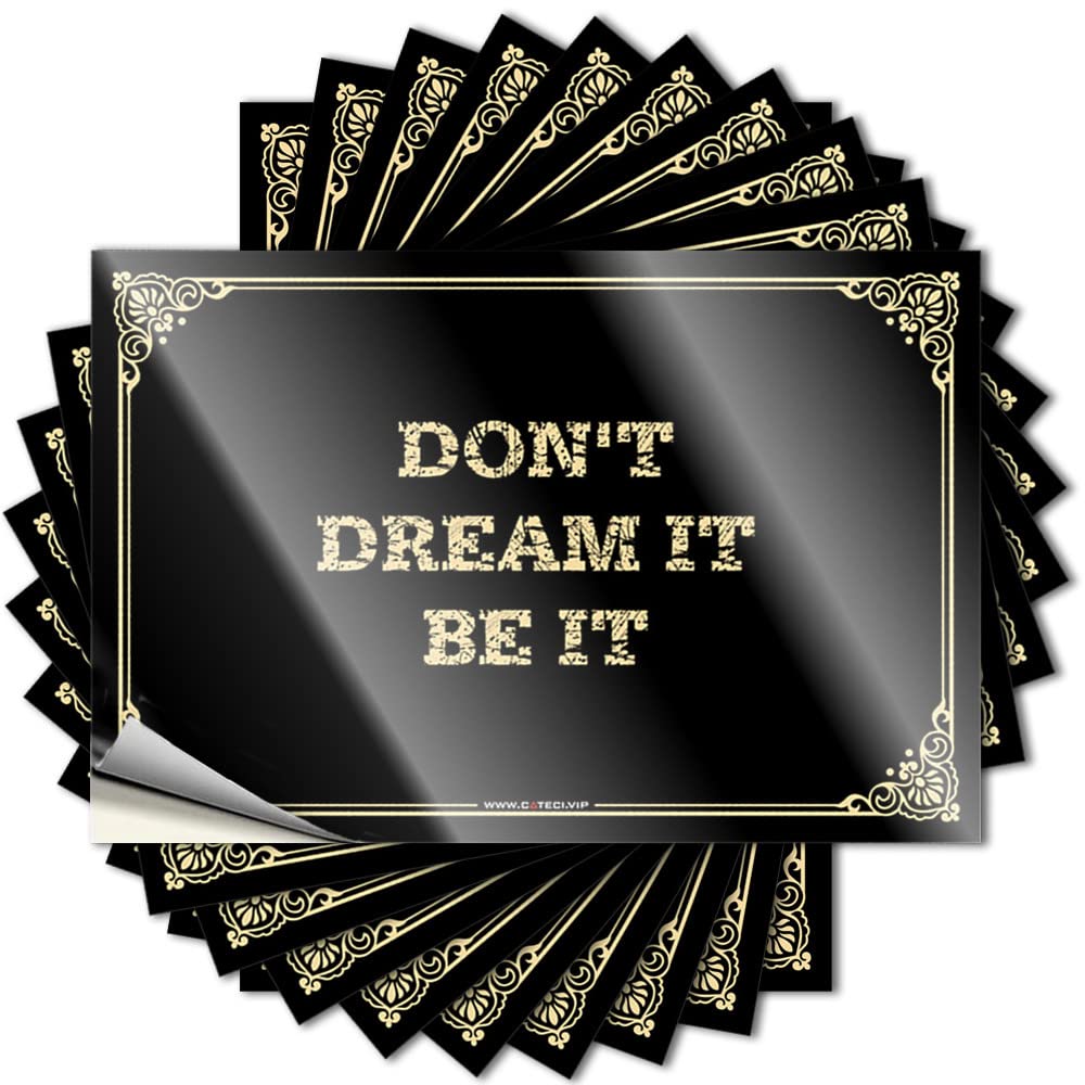 Tattoo Assorted Dishwasher Wall Don't Dream It Be It - No Residue Decals for Stone(8X12CM)