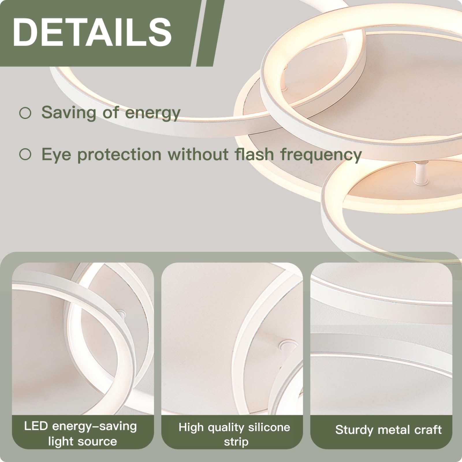 Plafoniera LED Soffitto Moderna, Lampadario Camera da Letto 86 * 60cm，Plafoniera LED Dimmerabile 3000K-6000K per Soggiorno Camera da Letto Sala da Pranzo 75W