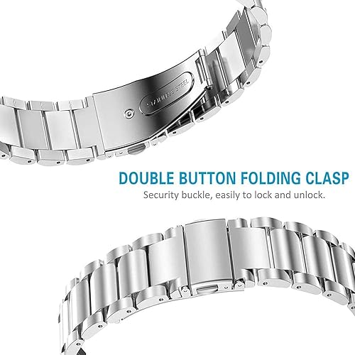 Miniatura 4 de 22MM Stainless Steel Quick Release Watch Band Compatible with Samsung Galaxy Watch 46mmSamsung Gear S3 FrontierSamsung Gear S3 ClassicHuawei Watch 2