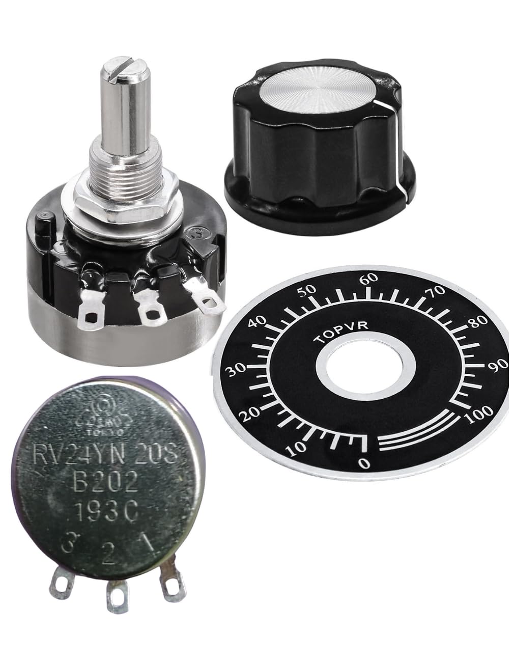 B 2k Ohm B202 RV24YN20S Potentiometer with Dial plate & A-03 knob-image-4