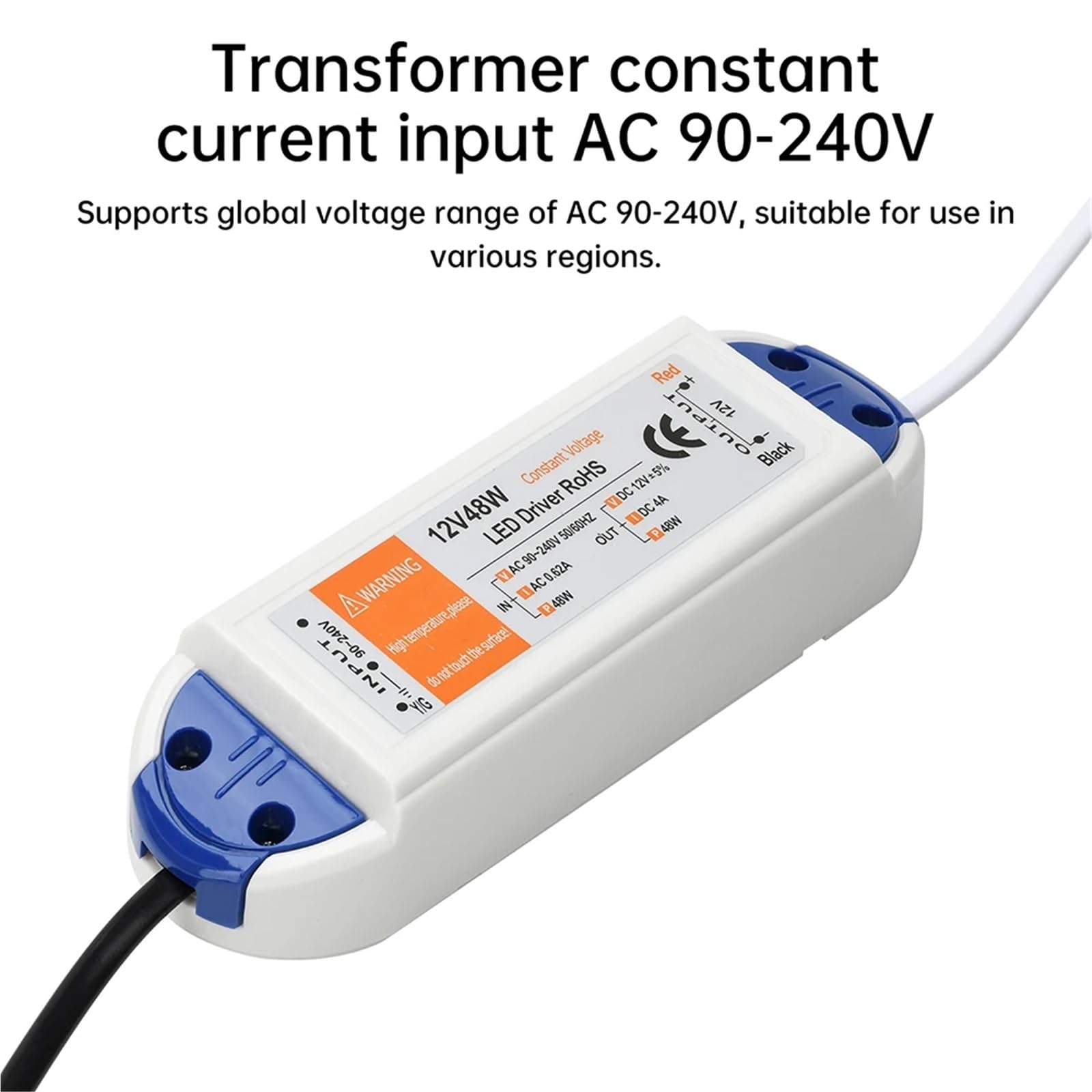 Zasilacz do sterownika LED, przełącznik, DC 12 V, 18 W, 28 W, 48 W, transformator do oświetlenia taśm LED, AC 90-240 V (18 W)
