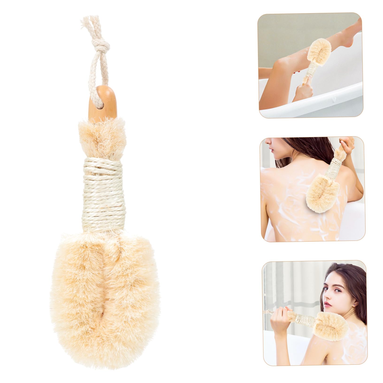 SHERCHPRY 3 Pezzi Spazzola Esfoliante in Vegetale Scrubber Bagno Comfort e Durevole per Pulizia Profonda Gambe Braccia e Torace Strumento Casa Doccia