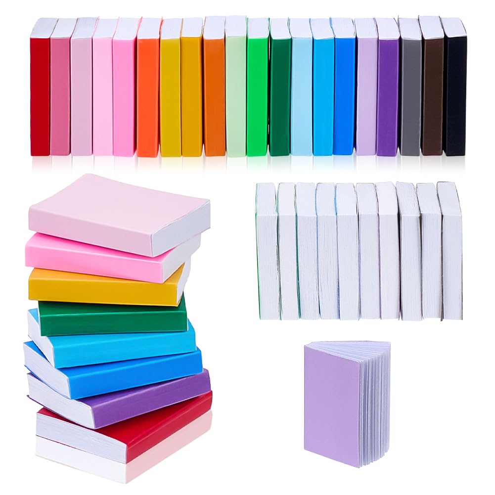 AHANDMAKER 80Pcs Miniature Books Dollhouse Accessories 0.87x0.67x0.16in Miniature Stuff 20 Colorful Miniature Books for Dollhouse Crafts Bookshelf Decoration Christmas Holiday Decor