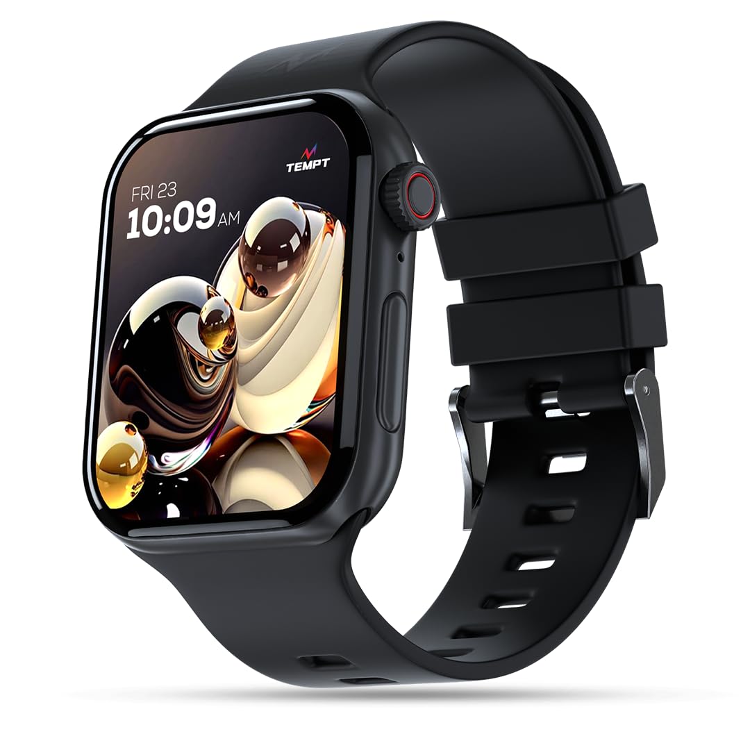 TEMPT® Newly Launched Streak X Smartwatch for Women & Men, 2.01" HD Display, Bluetooth Calling, Music Playback, IP67 Water Resistant, Functional Crown Navigation, 18 Days Standby (Black) (B0DHD53C9X) Amazon Price History, Amazon Price Tracker