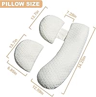 Vista 7 de Almohada de embarazo, almohada de maternidad con funda de almohada desmontable y ajustable, almohada de cuerpo completo para adultos que duermen