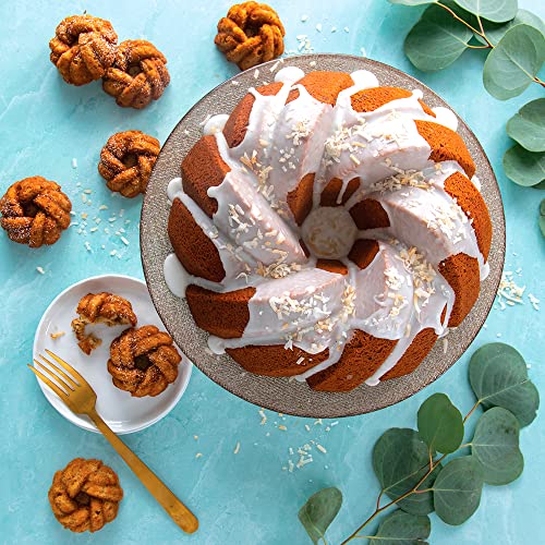 Foto von Nordic Ware NW 95577 Kuchenform zum 75. Jahrestag, geflochtenes Seil, goldfarben, 12 Tassen Fassungsvermögen