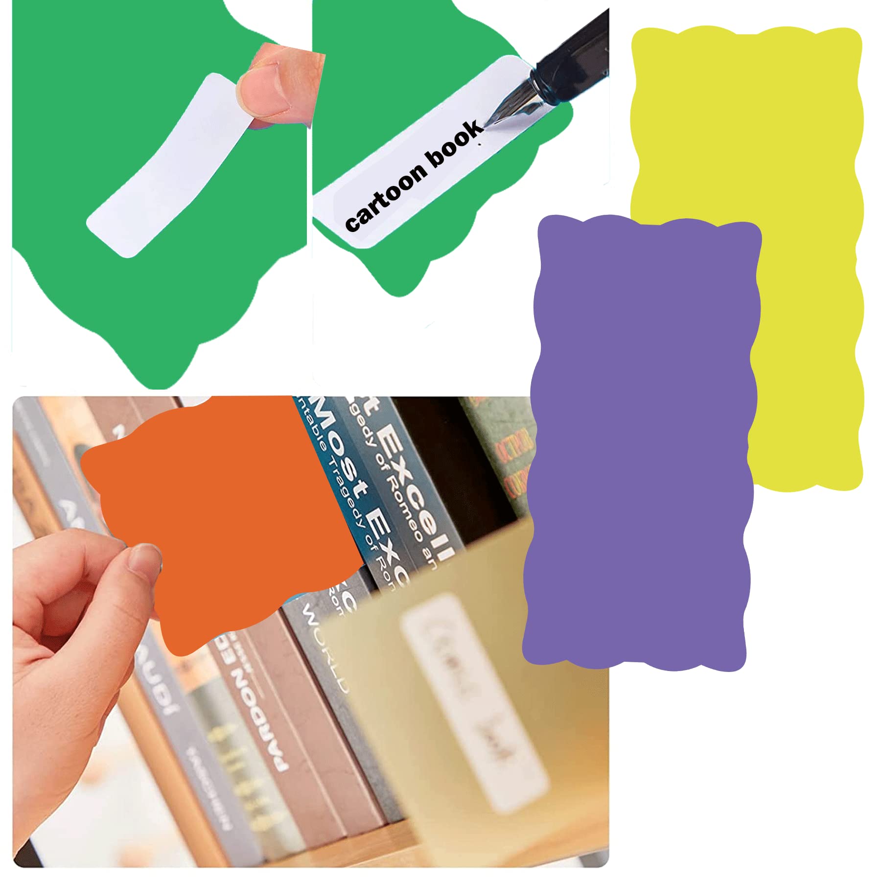 Onglets Adhésifs Agenda Intercalaires Bibliothèque - Lot De 22 24 Autocollants - 15x30 Cm - 11 Couleurs - Pour École Ou Maison Etagere Autocollante