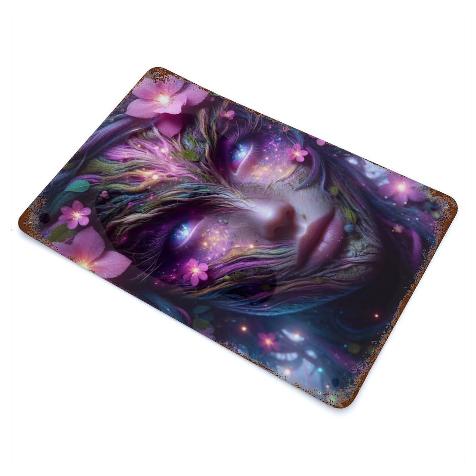 Nature Spirit Portrait Rust Effect Tin Sign 11.8"x7.9", Ideal for Farmhouse, Kitchen And Entryway Decor