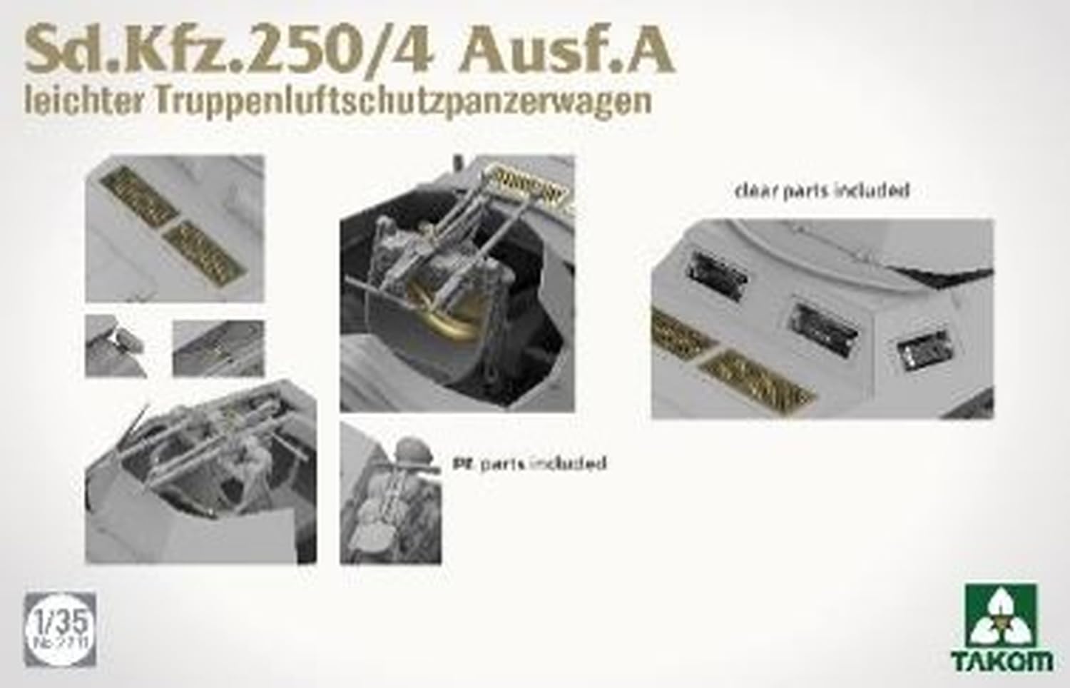 Tacom TKO2211 1/35 Sd.Kfz.250/4 typ A lekki do samolotu opancerzony pojazd transportowy model plastikowy